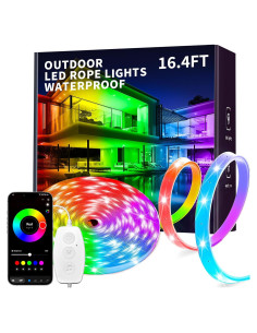 Luces de tira LED exteriores KSIPZE 5.0m IP68 RGB con Bluetooth