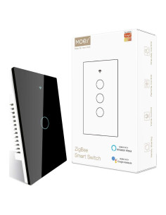 Interruptor de Luz Táctil Inteligente MOES ZigBee 1 Gang Negro