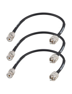 Cable Coaxial RG8X 1ft YovKiss - 3 Cables PL259 a SO239