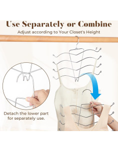 Perchas para Sujetadores HOUSE DAY - Organizador de Closet Plateado 2