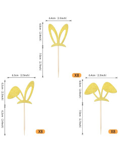 Decoraciones para Cupcakes Rsstarxi 24 Piezas Conejo Pascua 2