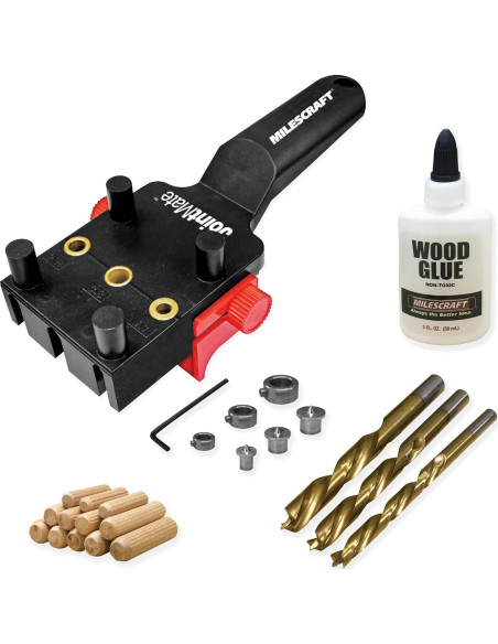 Kit Plantilla de Espigas Milescraft 1333 con Brocas y Pegamento