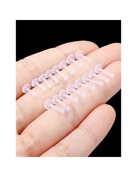 Pendientes Transparentes 16G Eakxnig para Nariz y Cartílago 6-12mm Pendientes Transparentes 16G Eakxnig para Nariz y Cartílago 6-12mm