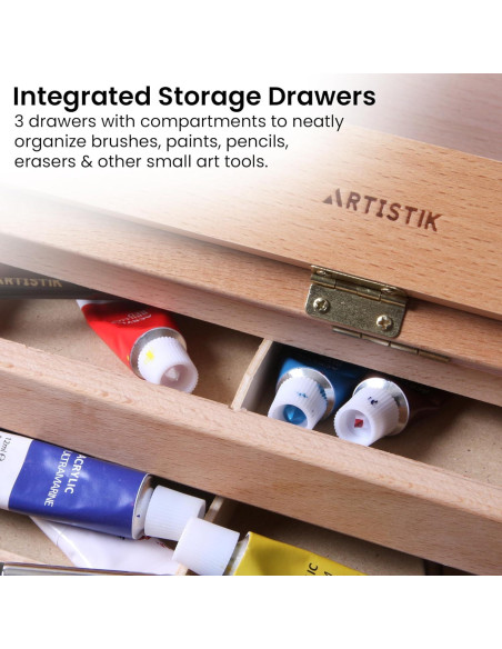 Caballete de Mesa de Madera Artistik con 3 Cajones para Arte