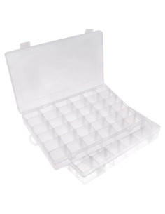 Caja de Almacenamiento Plástica Opret 2 Pcs 36 Rejillas 27.4x17.3cm