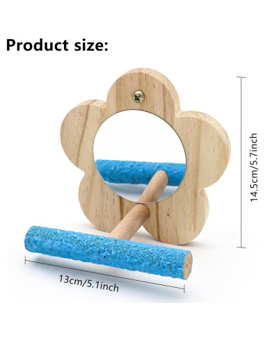 Percha de Pájaro con Espejo DVHEY Pequeña Madera Natural