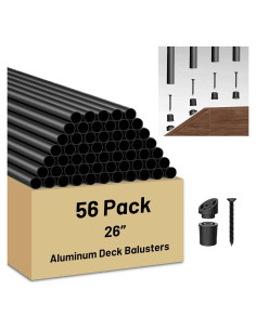 Paquete de 56 Balustres de Aluminio 66 cm Zonegrace para Barandilla