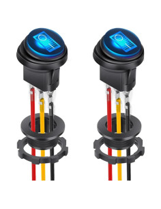 Interruptor Rocker Redondo 12V LAINLOY Azul Impermeable