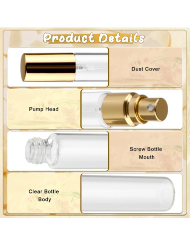 25 Frascos de Muestra de Perfume 10ml Bosmiow Vidrio Claro