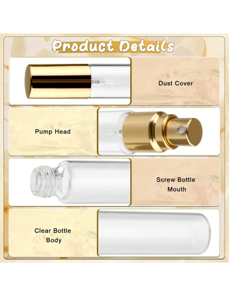 25 Frascos de Muestra de Perfume 10ml Bosmiow Vidrio Claro