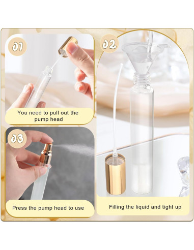 25 Frascos de Muestra de Perfume 10ml Bosmiow Vidrio Claro