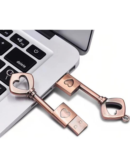 Unidad Flash USB 2.0 Smozer 64GB Metal Corazón Llave Unidad Flash USB 2.0 Smozer 64GB Metal Corazón Llave