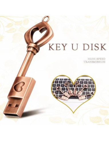 Unidad Flash USB 2.0 Smozer 64GB Metal Corazón Llave