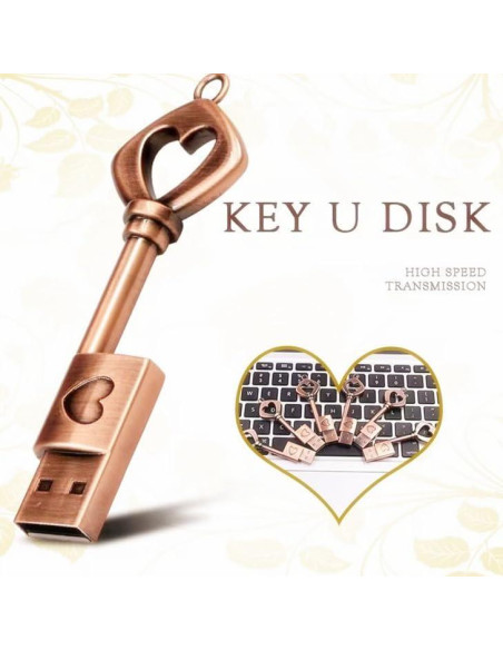 Unidad Flash USB 2.0 Smozer 64GB Metal Corazón Llave Unidad Flash USB 2.0 Smozer 64GB Metal Corazón Llave