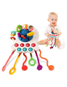 Juguete Montessori Hooku Pulpo Azul para Bebés 1 Año