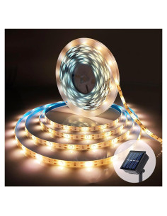 Luces de tira LED solares Ousam 9.8 pies impermeables 8 modos