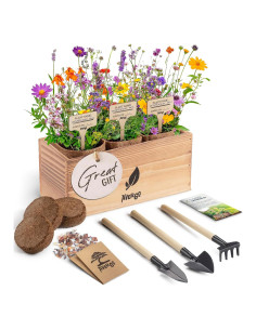 Kit de Crecimiento de Flores Silvestres AVERGO - Incluye Semillas, Macetas y Herramientas