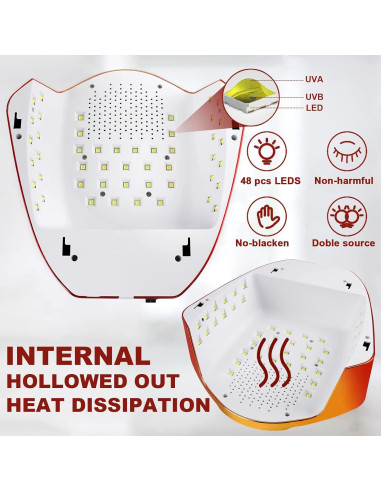 Lámpara de Uñas LED Inalámbrica LINSSY 96W Rojo con Mango