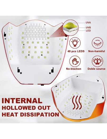 Lámpara de Uñas LED Inalámbrica LINSSY 96W Rojo con Mango