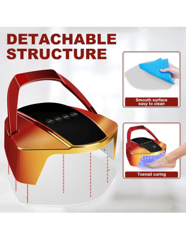 Lámpara de Uñas LED Inalámbrica LINSSY 96W Rojo con Mango