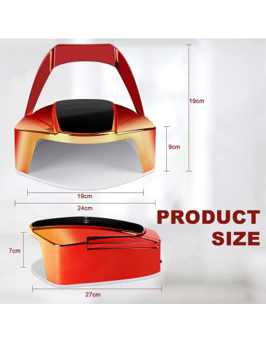 Lámpara de Uñas LED Inalámbrica LINSSY 96W Rojo con Mango