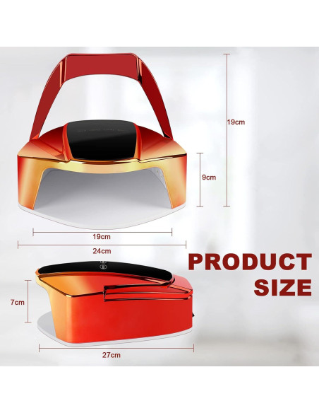 Lámpara de Uñas LED Inalámbrica LINSSY 96W Rojo con Mango