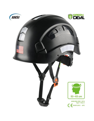 Casco de Seguridad GREEN DEVIL Mervex Vent Ajustable Negro