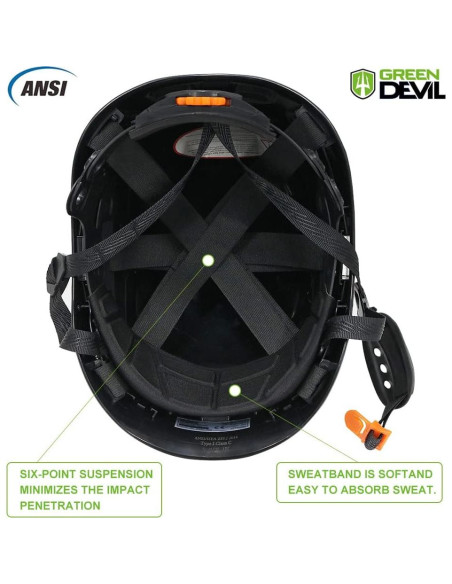 Casco de Seguridad GREEN DEVIL Mervex Vent Ajustable Negro