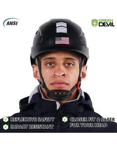 Casco de Seguridad GREEN DEVIL Mervex Vent Ajustable Negro