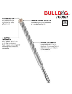 Broca de Martillo Rotativo Bosch HC4C2163 2.54 cm x 25.4 cm 2