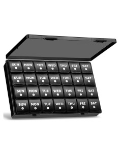 Organizador de Pastillas Mensual Yaklim XL 28 Días Negro