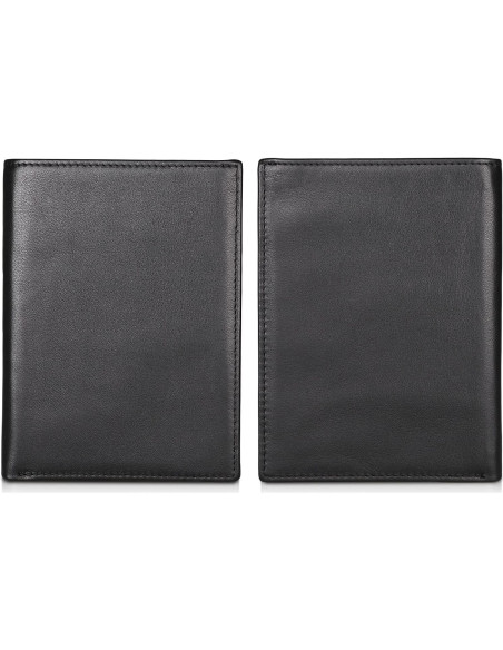 Portafolios de Pasaporte de Cuero Napa Polare RFID Negro