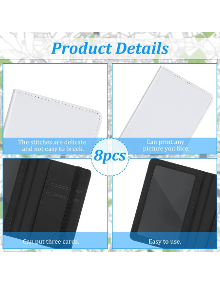 Fundas de Pasaporte Yeaqee 8 Pcs Cuero PU Personalizables