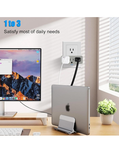 Adaptador a Tierra TENINYU 3 Patas a 2 Patas Triple Salida