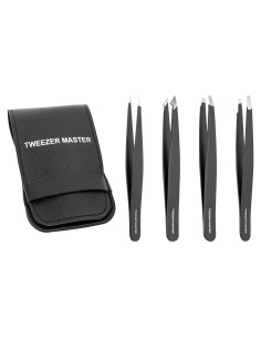 Juego de Pinzas Profesionales Tweezer Master - Acero Inoxidable, Punta Fina y en Ángulo