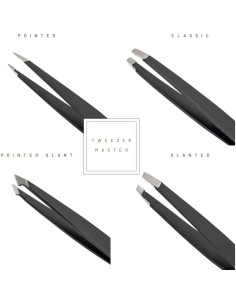 Juego de Pinzas Profesionales Tweezer Master - Acero Inoxidable, Punta Fina y en Ángulo 2