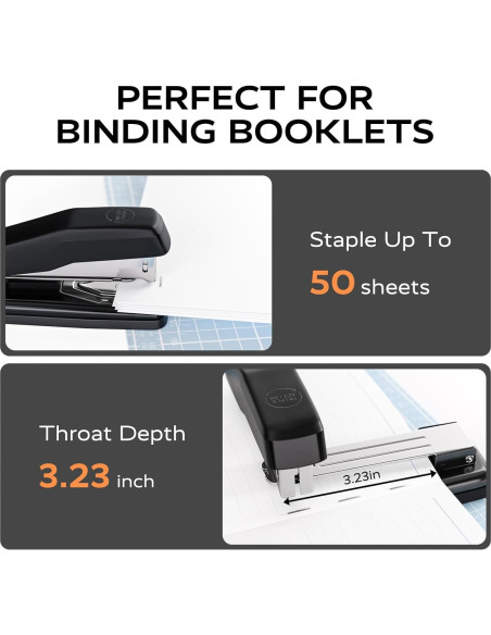 Grapadora de Escritorio Marsrock Giratoria 50 Hojas Negra