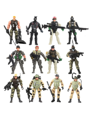 Paquete de 12 Soldados de Juguete Liberty Imports 10,16 cm