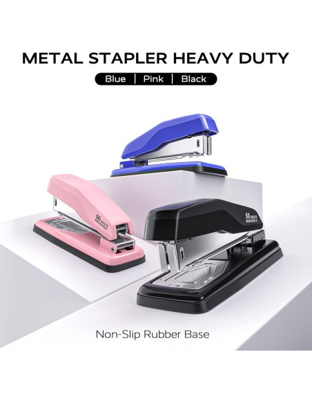 Grapadora de Escritorio Marsrock Giratoria 50 Hojas Negra