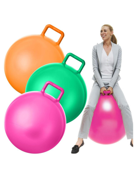 Pelotas Rebotadoras Lewtemi 3 Pcs 74 cm con Mango y Bomba