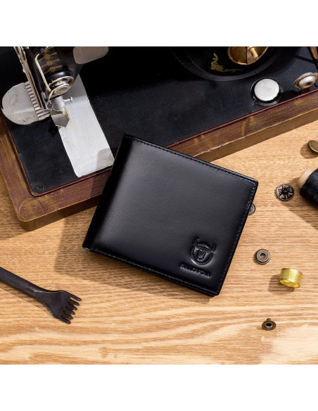Cartera BULLCAPTAIN RFID de Cuero Genuino para Hombre - Negro Cartera BULLCAPTAIN RFID de Cuero Genuino para Hombre - Negro