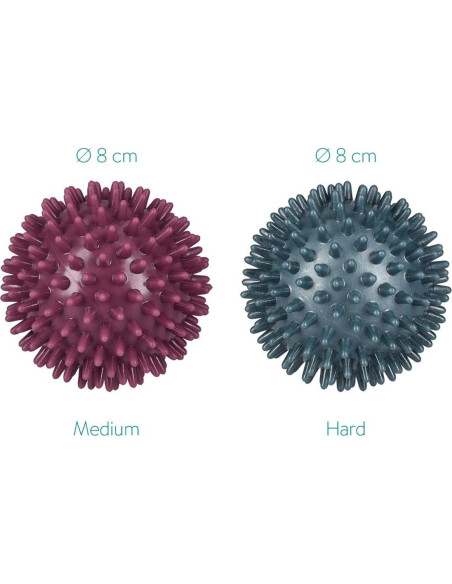 Set de 2 Pelotas de Masaje Espinosas Navaris -  8 cm
