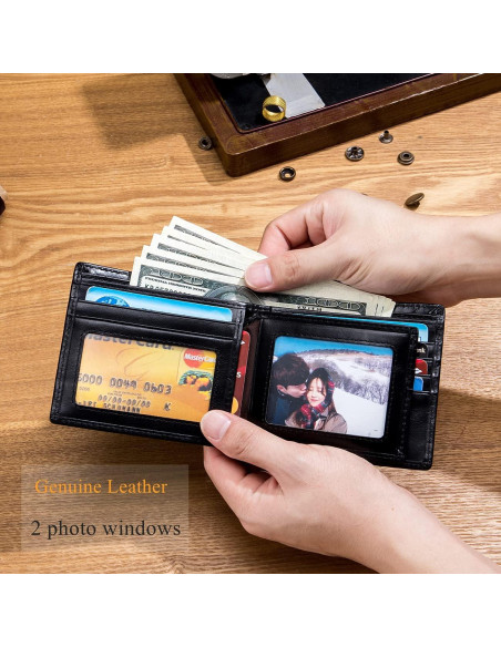 Cartera BULLCAPTAIN RFID de Cuero Genuino para Hombre - Negro Cartera BULLCAPTAIN RFID de Cuero Genuino para Hombre - Negro