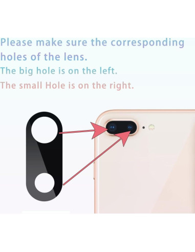 2 Lentes de Reemplazo para Cámara Trasera iPhone 7/8 Plus