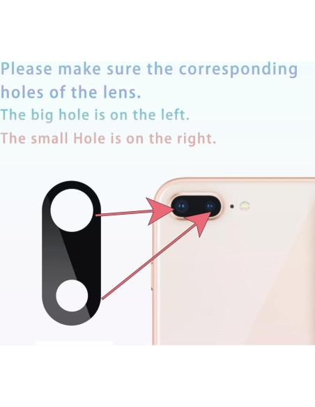 2 Lentes de Reemplazo para Cámara Trasera iPhone 7/8 Plus