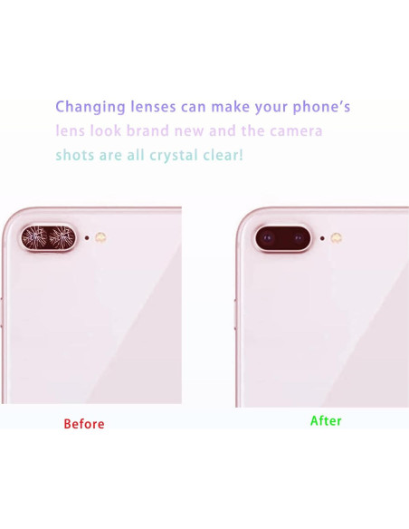 2 Lentes de Reemplazo para Cámara Trasera iPhone 7/8 Plus