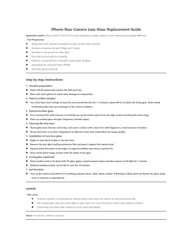 2 Lentes de Reemplazo para Cámara Trasera iPhone 7/8 Plus