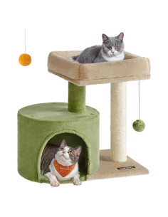Torre para Gatos Feandrea con Poste de Rascado y Perchero 52.5x38x47cm