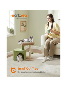 Torre para Gatos Feandrea con Poste de Rascado y Perchero 52.5x38x47cm 2