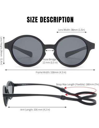 Gafas de sol polarizadas HYCREDI para bebés UV400 - 0 a 2 años